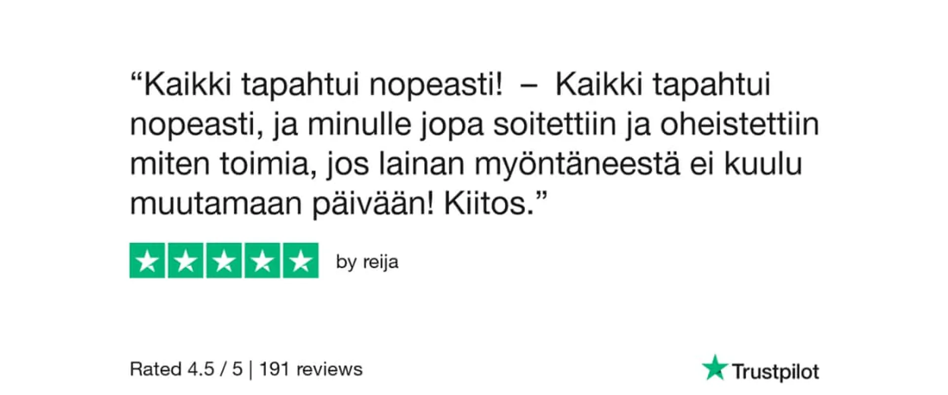 Arvostelu Axolainan tyytyväiseltä asiakkaalta, joka vertasi lainoja.